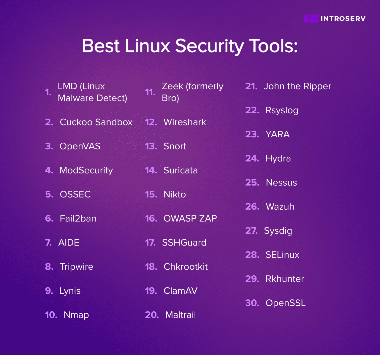ТОП-30 инструментов безопасности Linux | INTROSERV