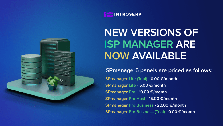 ISPmanager panelinin yeni sürümleri mevcuttur