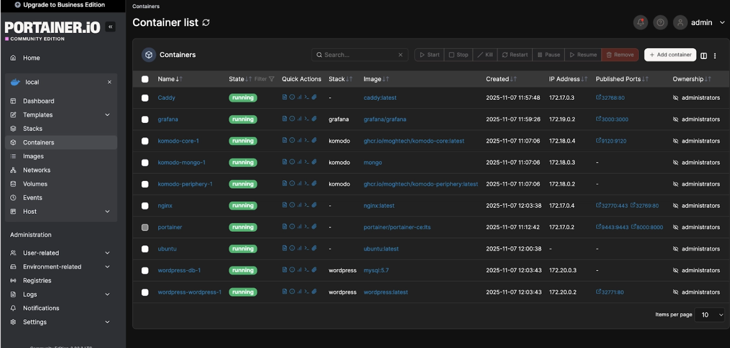 Komodo vs. Portainer CE: Görsel Docker Kontrolü ve Otomasyon ile Çok Yönlülük Arasındaki Seçim
