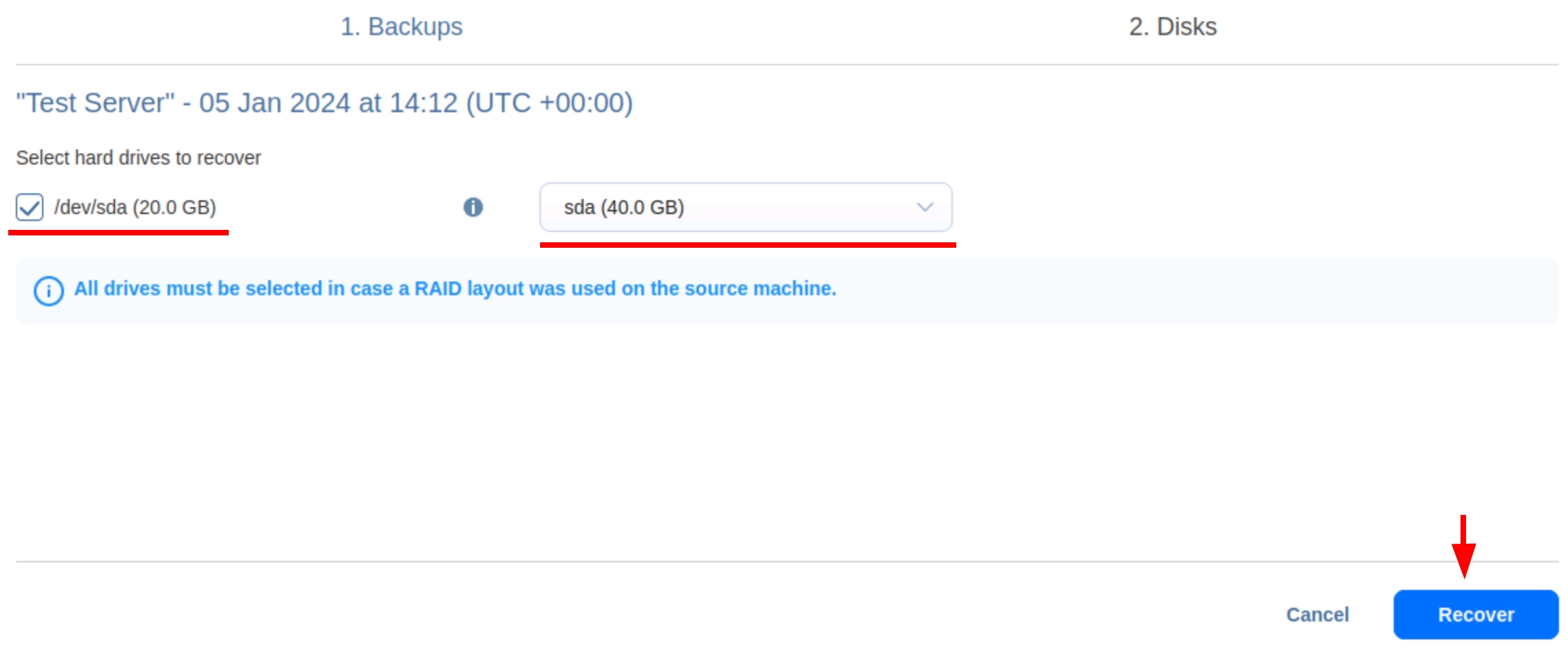 INTROSERV Backup hizmetini kullanarak sunucu yedekleme