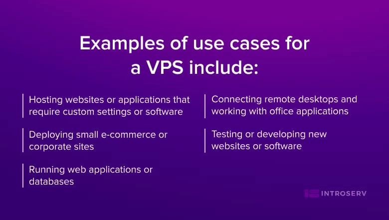 Examples of use cases for a VPS